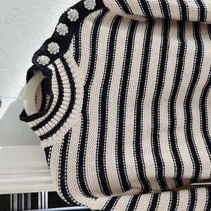Classic bejeweled crew neck sweater